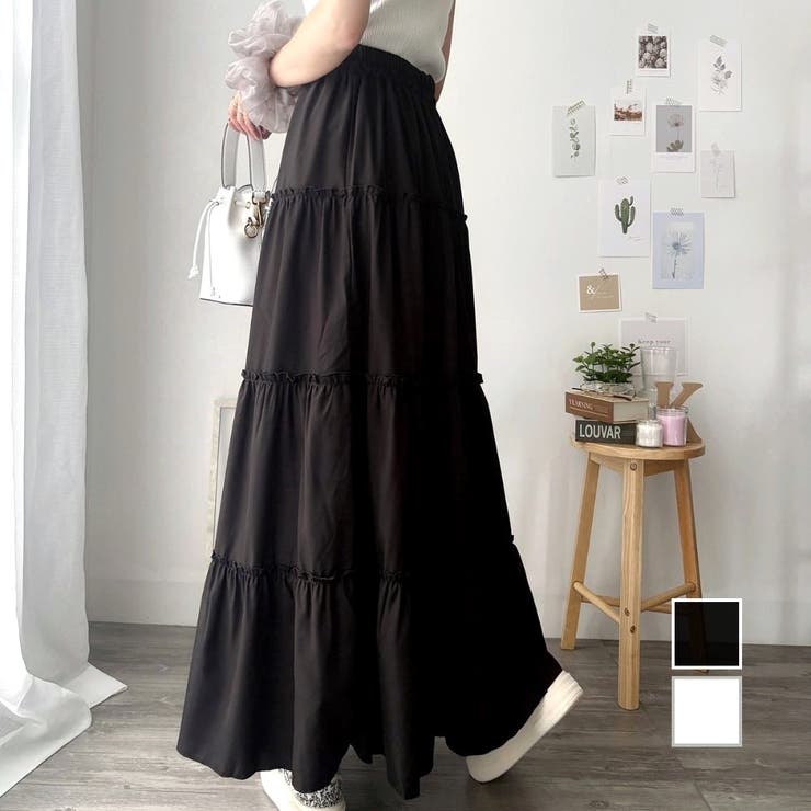 ティアードフレアロングスカート おしゃれ トレンド | Amulet | 詳細画像1 