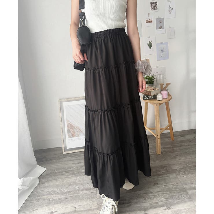 ティアードフレアロングスカート おしゃれ トレンド | Amulet | 詳細画像10 