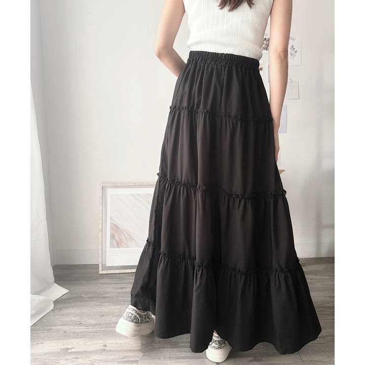 ティアードフレアロングスカート おしゃれ トレンド | Amulet | 詳細画像11 