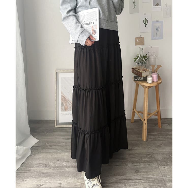 ティアードフレアロングスカート おしゃれ トレンド | Amulet | 詳細画像13 