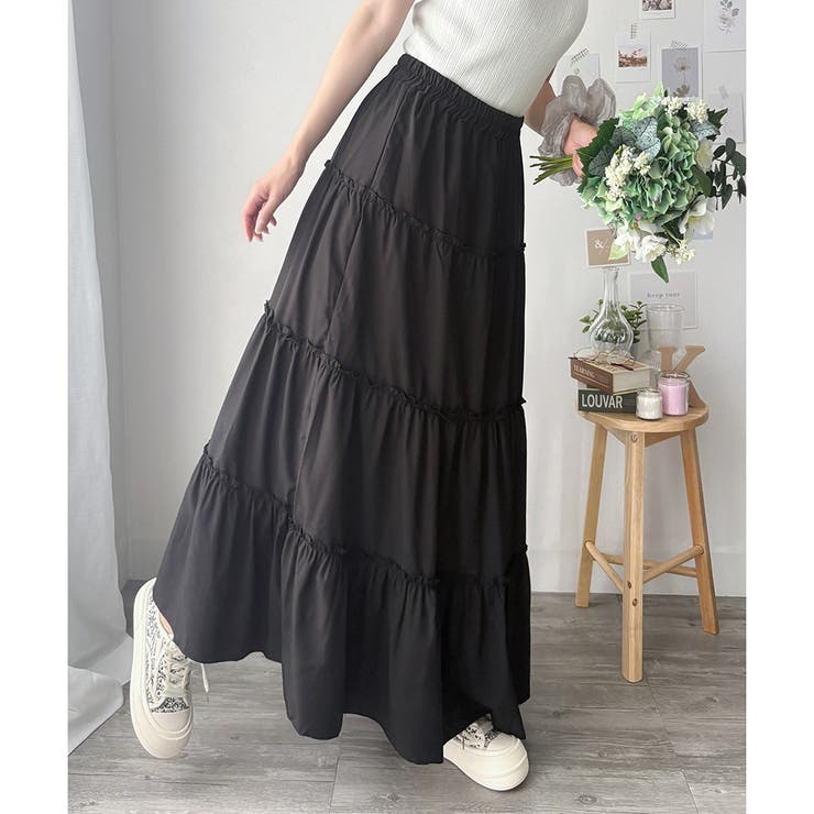 ティアードフレアロングスカート おしゃれ トレンド | Amulet | 詳細画像15 