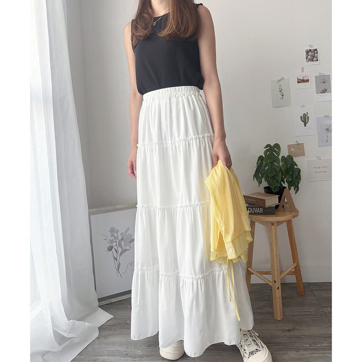 ティアードフレアロングスカート おしゃれ トレンド | Amulet | 詳細画像4 