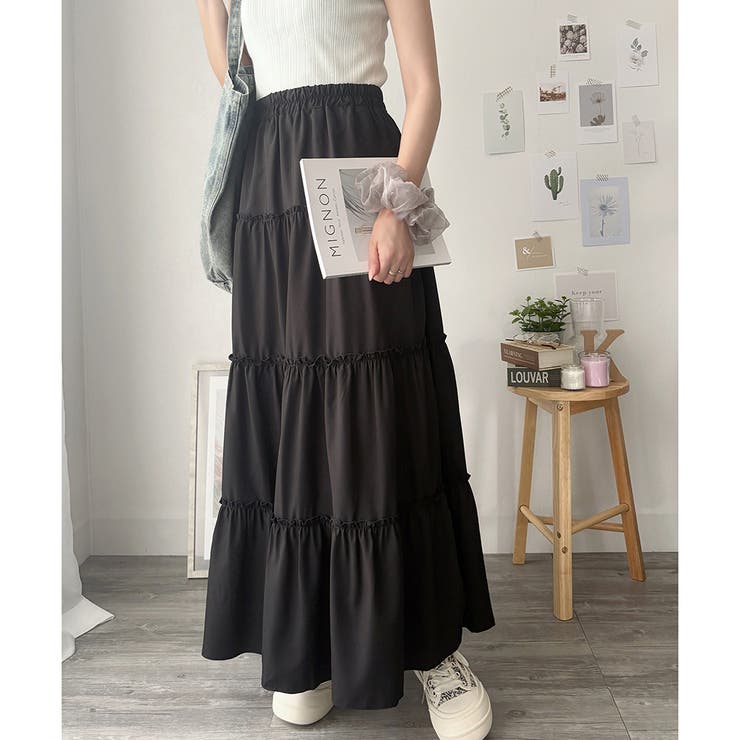 ティアードフレアロングスカート おしゃれ トレンド | Amulet | 詳細画像8 