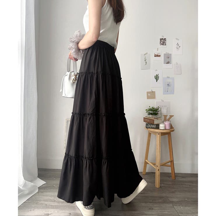 ティアードフレアロングスカート おしゃれ トレンド | Amulet | 詳細画像9 