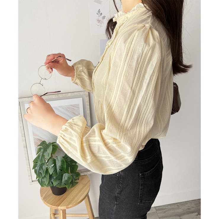 レースライクフリルブラウス ブラウス ギャザー | Amulet | 詳細画像17 