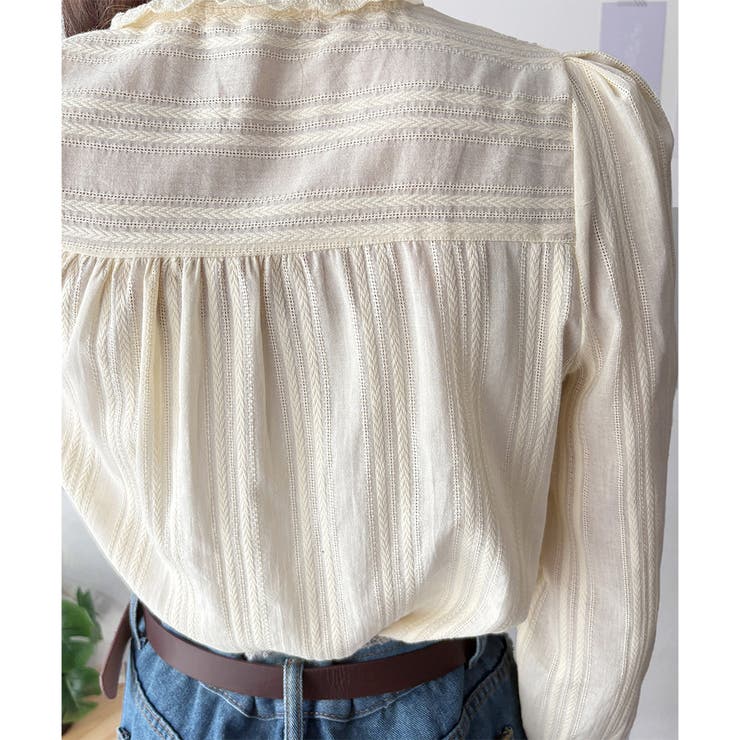 レースライクフリルブラウス ブラウス ギャザー | Amulet | 詳細画像18 