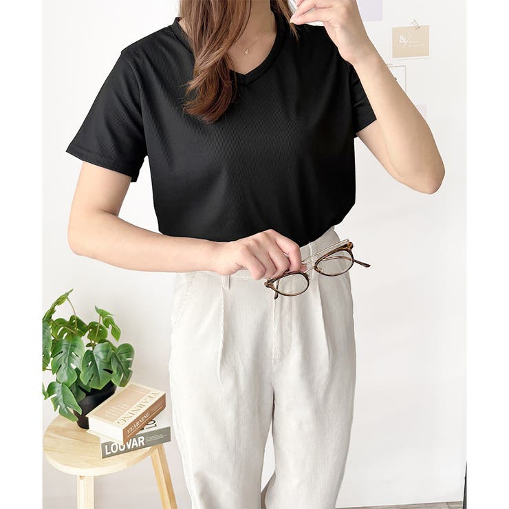 リブタッチVネックトップス リブ 韓国 | Amulet | 詳細画像17 