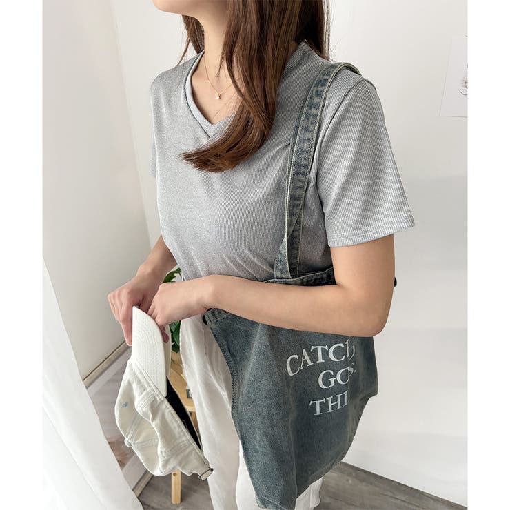 リブタッチVネックトップス リブ 韓国 | Amulet | 詳細画像22 