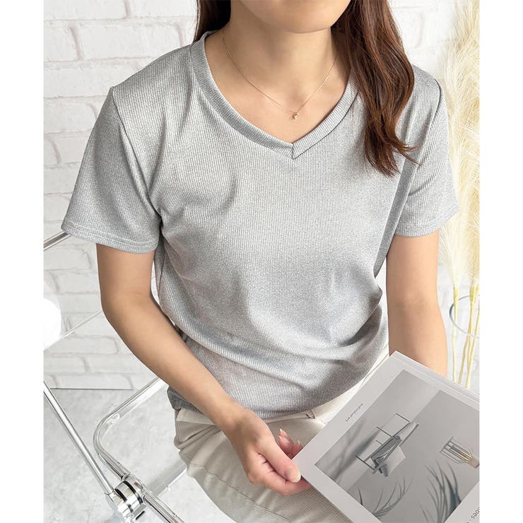 リブタッチVネックトップス リブ 韓国 | Amulet | 詳細画像27 