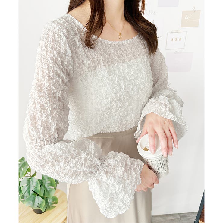 ワッシャータッチボリュームブラウス ブラウス シアー | Amulet | 詳細画像11 