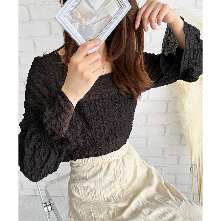 ワッシャータッチボリュームブラウス ブラウス シアー | Amulet | 詳細画像16 