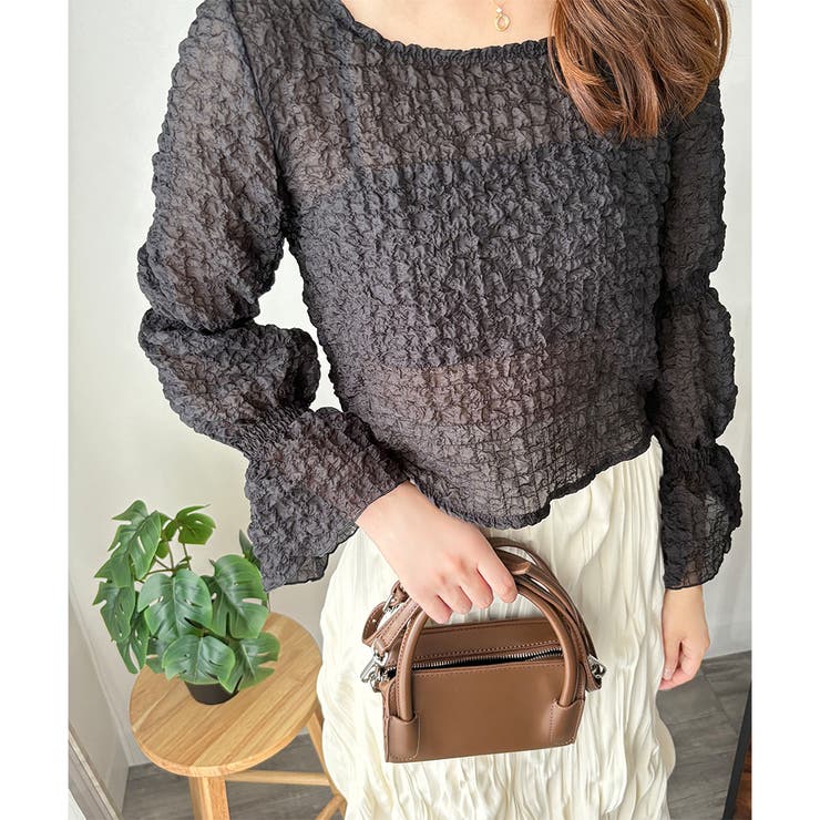 ワッシャータッチボリュームブラウス ブラウス シアー | Amulet | 詳細画像17 