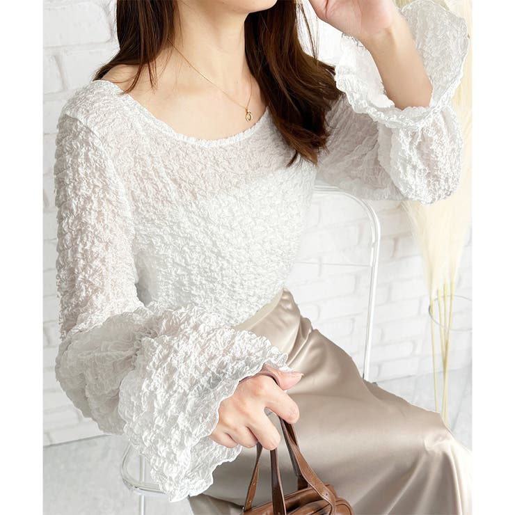 ワッシャータッチボリュームブラウス ブラウス シアー | Amulet | 詳細画像3 