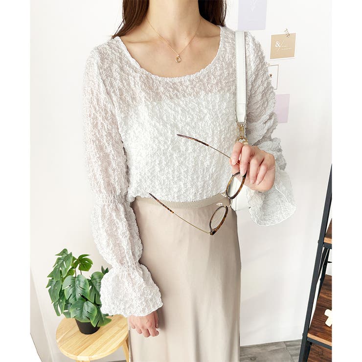 ワッシャータッチボリュームブラウス ブラウス シアー | Amulet | 詳細画像9 