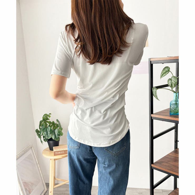 クロスデザインVネックTシャツ ラフ デイリー | Amulet | 詳細画像17 