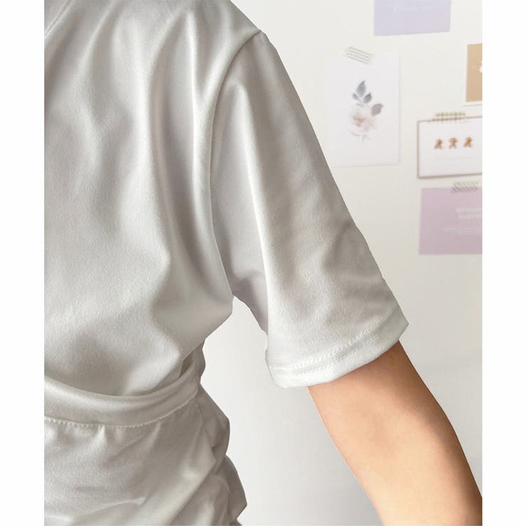 クロスデザインVネックTシャツ ラフ デイリー | Amulet | 詳細画像20 