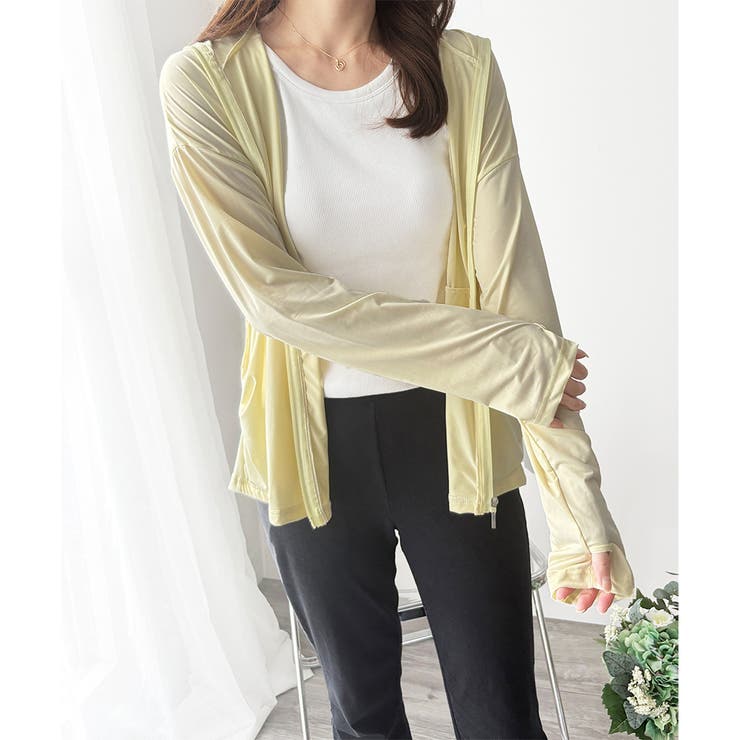 長袖ライトパーカー レディース 無地 | Amulet | 詳細画像10 