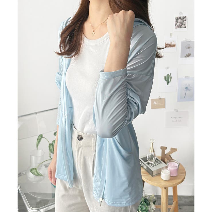 長袖ライトパーカー レディース 無地 | Amulet | 詳細画像16 