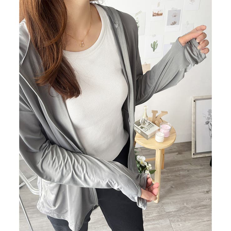 長袖ライトパーカー レディース 無地 | Amulet | 詳細画像18 