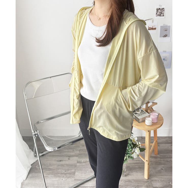 長袖ライトパーカー レディース 無地 | Amulet | 詳細画像2 