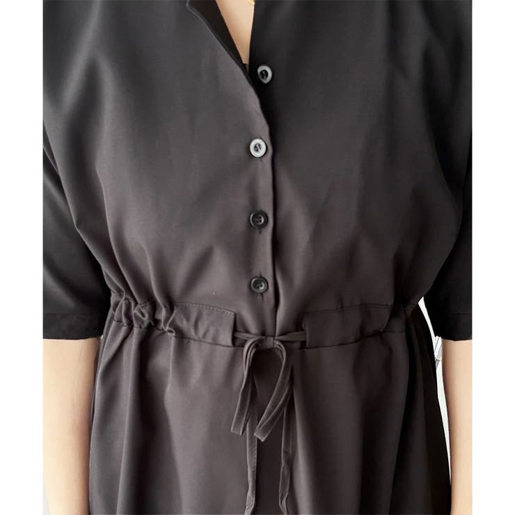 五分袖ウエストマークワンピース レディース ミモレ丈 | Amulet | 詳細画像20 