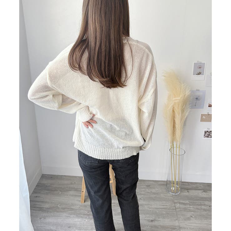 エアリーニットカーディガン レディース 長袖 | Amulet | 詳細画像17 