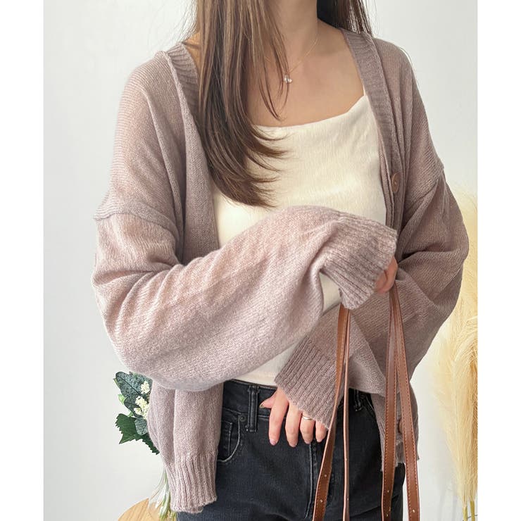 エアリーニットカーディガン レディース 長袖 | Amulet | 詳細画像24 