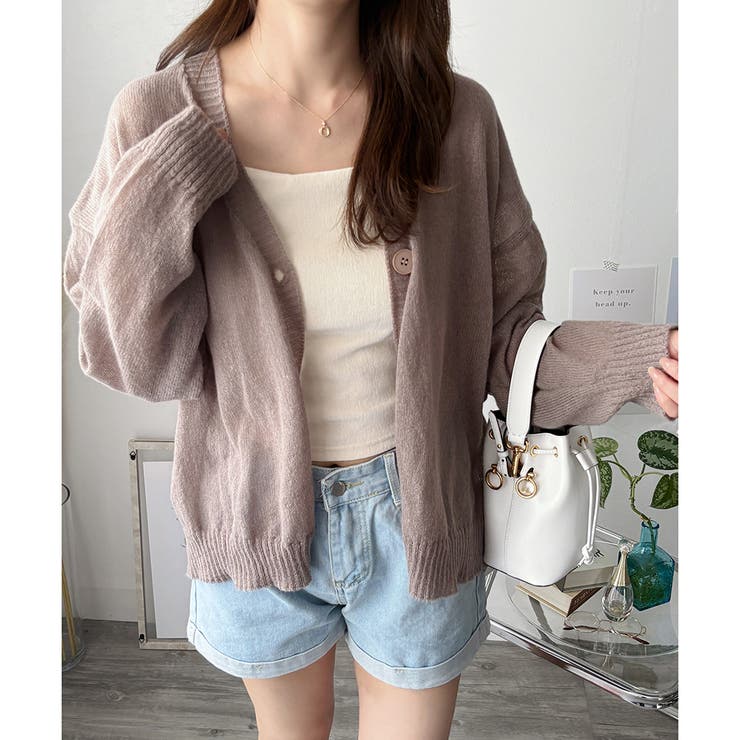 エアリーニットカーディガン レディース 長袖 | Amulet | 詳細画像4 