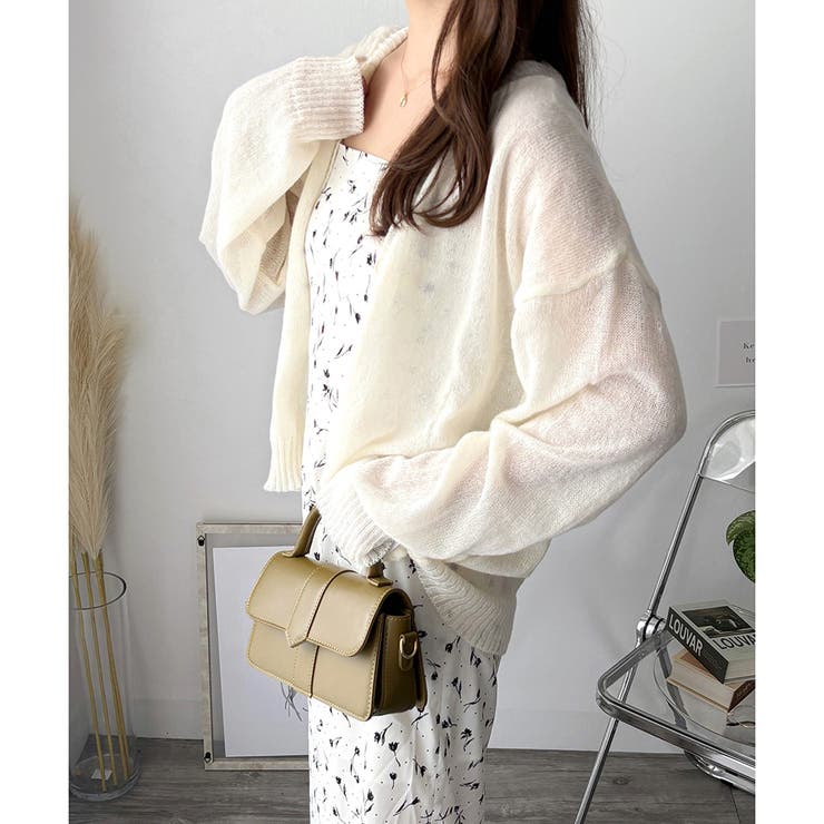 エアリーニットカーディガン レディース 長袖 | Amulet | 詳細画像7 