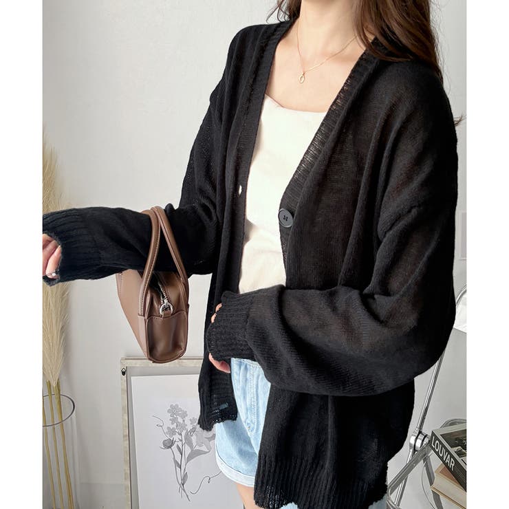 エアリーニットカーディガン レディース 長袖 | Amulet | 詳細画像9 