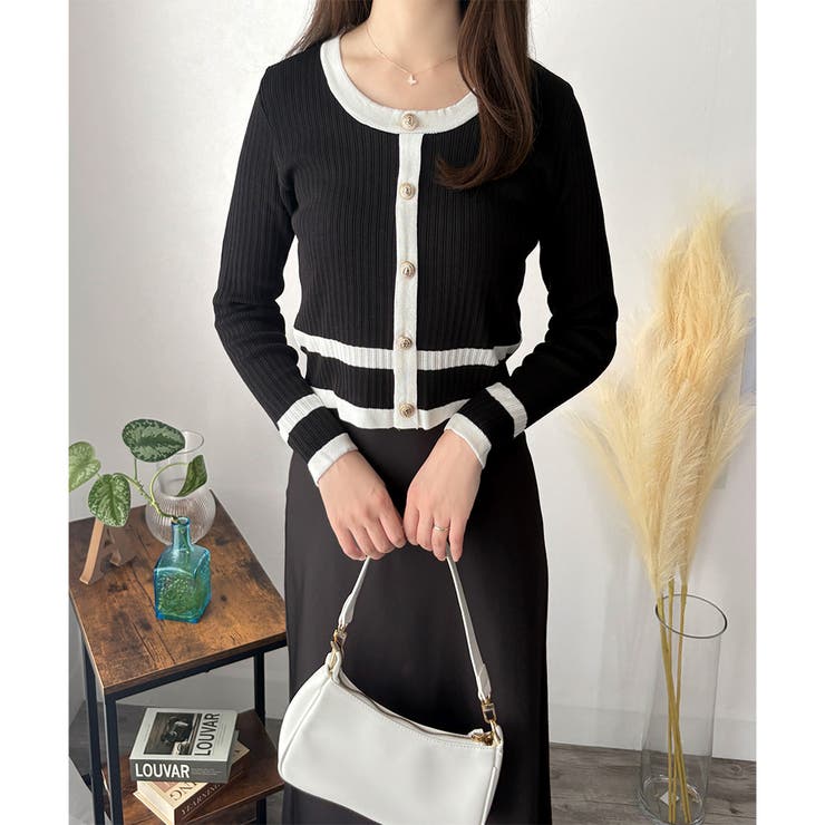 フェイクボタン配色ニット レディース 長袖 | Amulet | 詳細画像11 