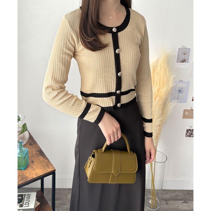 フェイクボタン配色ニット レディース 長袖 | Amulet | 詳細画像22 