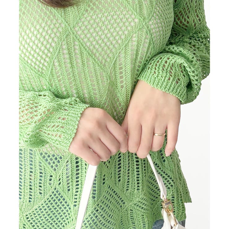 透かし編みニットトップス レディース 長袖 | Amulet | 詳細画像35 