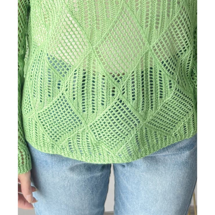 透かし編みニットトップス レディース 長袖 | Amulet | 詳細画像36 