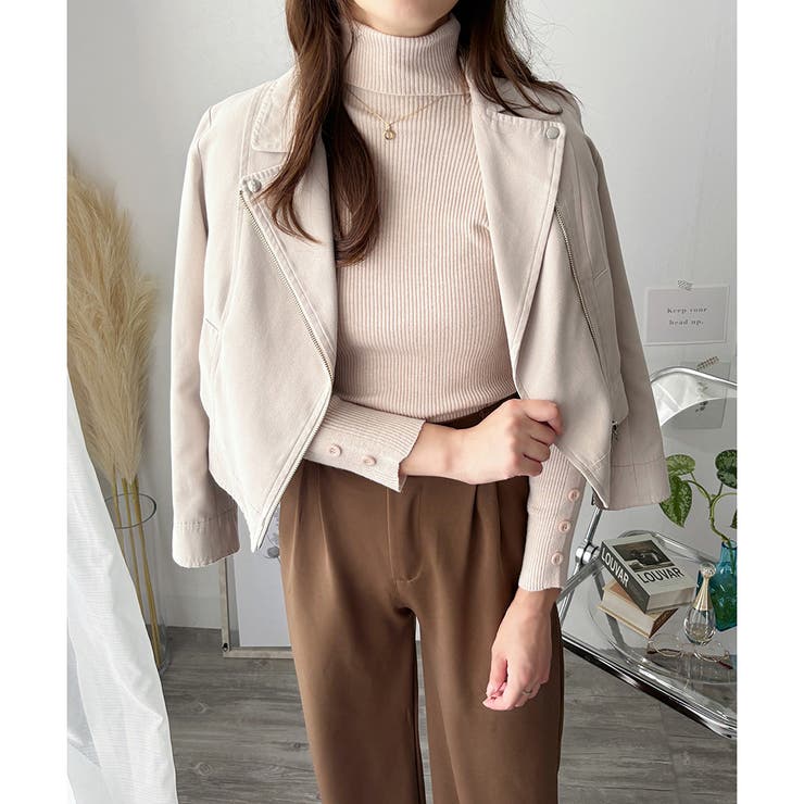 袖ボタンリブタートルニット レディース 長袖 | Amulet | 詳細画像16 