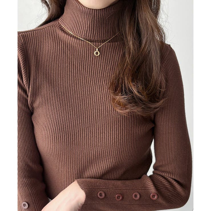 袖ボタンリブタートルニット レディース 長袖 | Amulet | 詳細画像27 