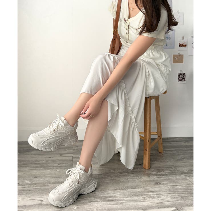 メッシュ切替厚底スニーカー レディース 軽量 | Amulet | 詳細画像21 