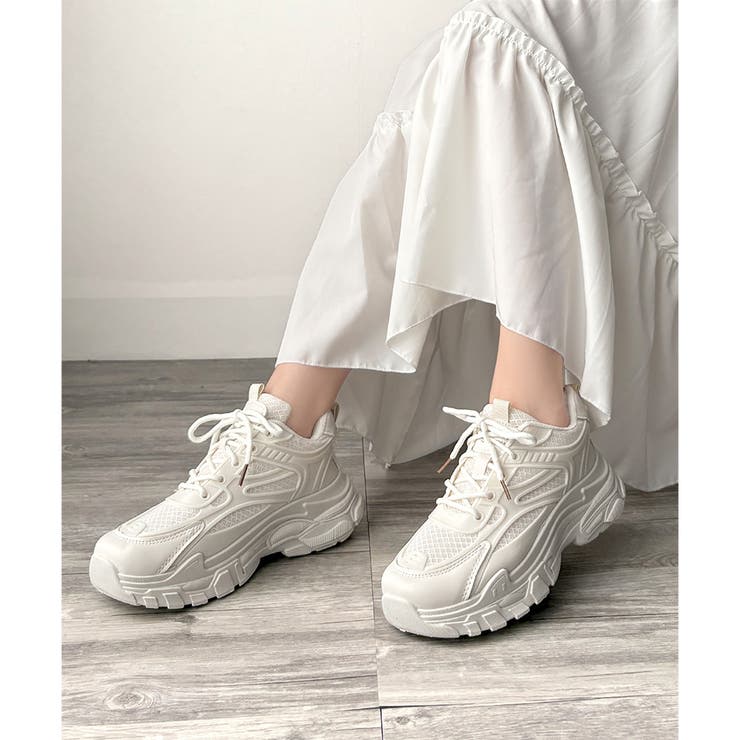 メッシュ切替厚底スニーカー レディース 軽量 | Amulet | 詳細画像3 