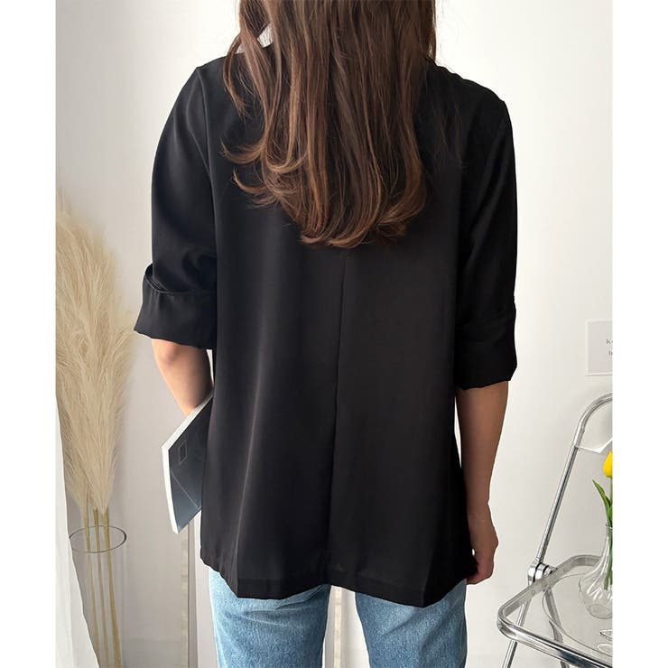 エアリーテーラードジャケット 薄手 レディース | Amulet | 詳細画像10 