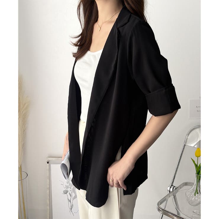 エアリーテーラードジャケット 薄手 レディース | Amulet | 詳細画像17 