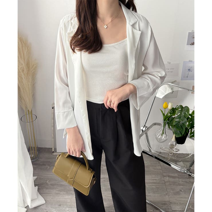 エアリーテーラードジャケット 薄手 レディース | Amulet | 詳細画像19 