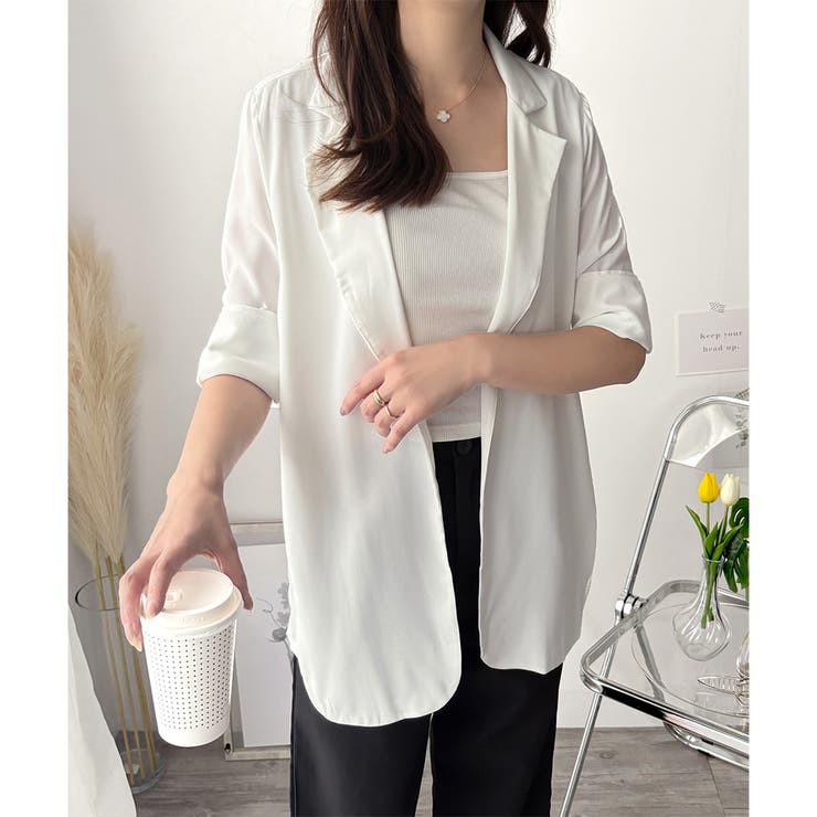 エアリーテーラードジャケット 薄手 レディース | Amulet | 詳細画像21 