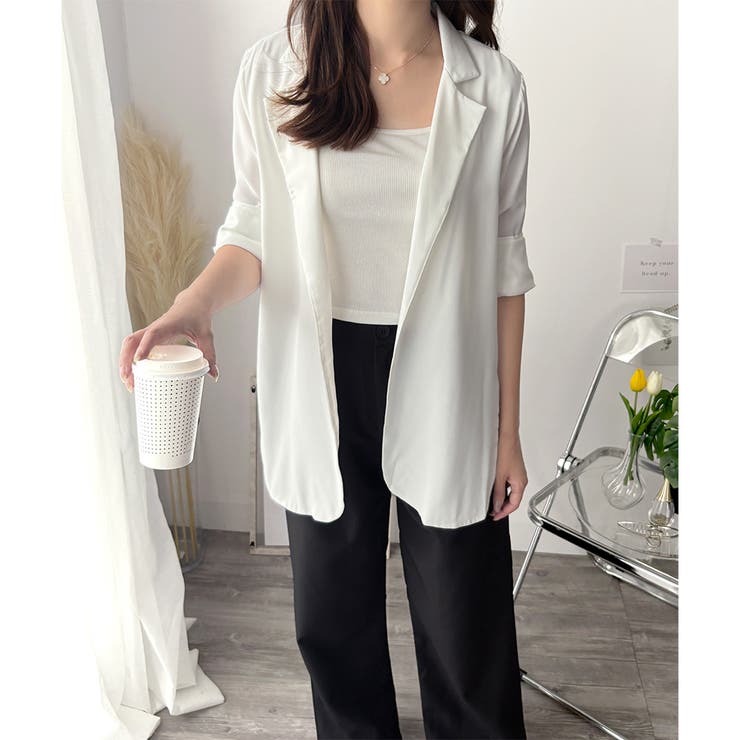 エアリーテーラードジャケット 薄手 レディース | Amulet | 詳細画像22 