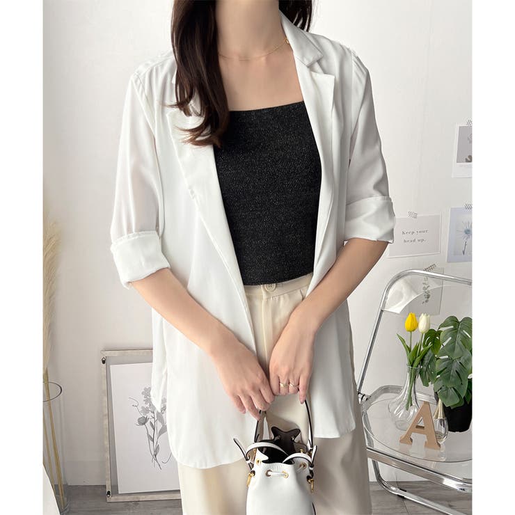 エアリーテーラードジャケット 薄手 レディース | Amulet | 詳細画像23 