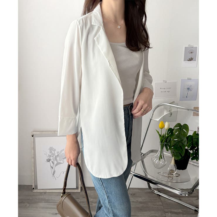 エアリーテーラードジャケット 薄手 レディース | Amulet | 詳細画像27 