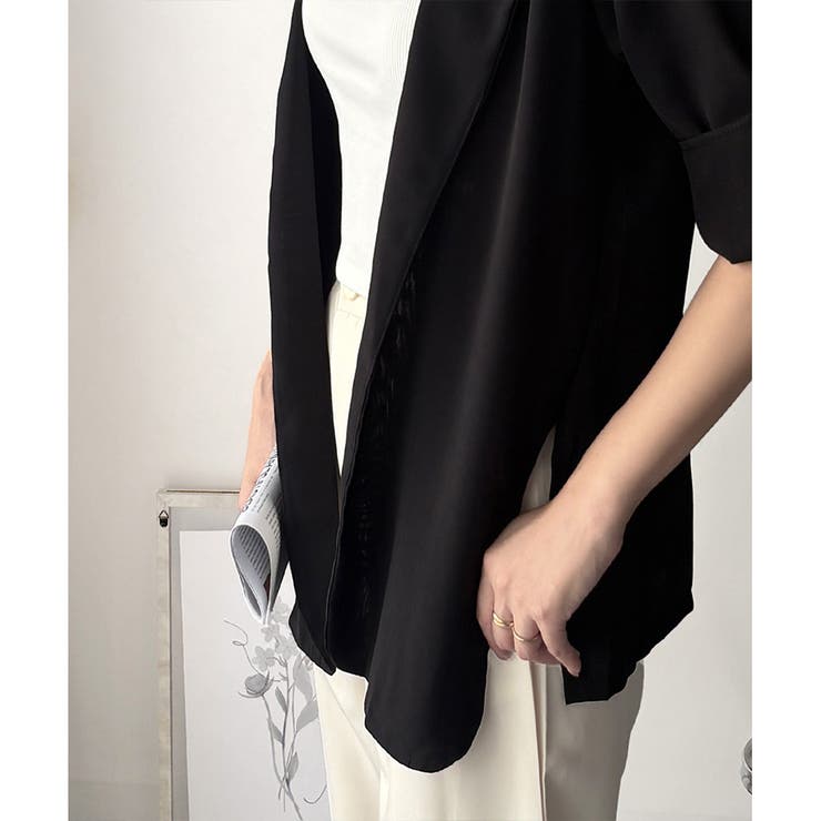 エアリーテーラードジャケット 薄手 レディース | Amulet | 詳細画像29 