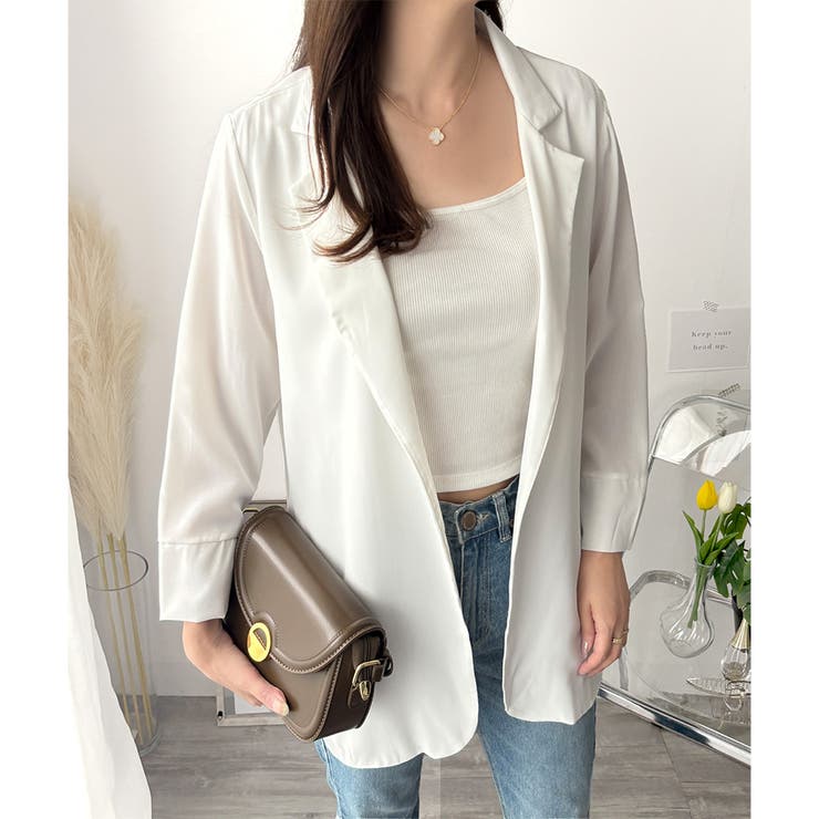 エアリーテーラードジャケット 薄手 レディース | Amulet | 詳細画像4 