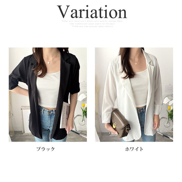 エアリーテーラードジャケット 薄手 レディース | Amulet | 詳細画像5 