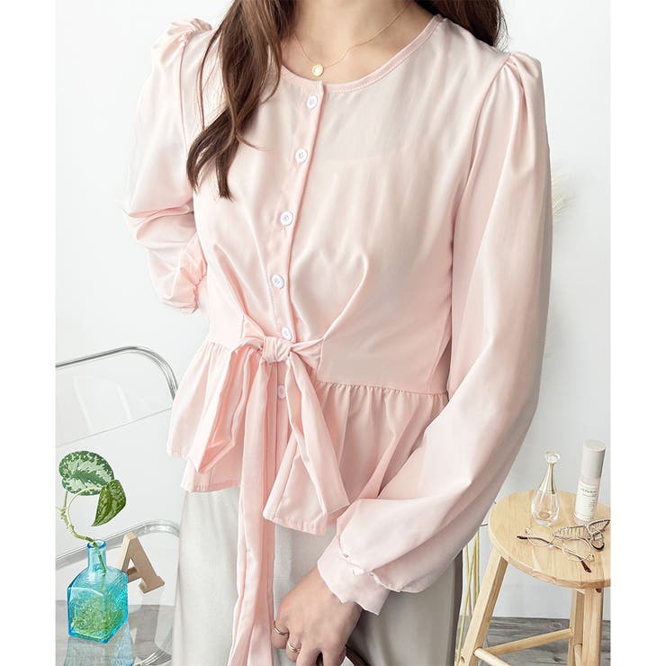 2WAYリボンブラウス レディース 長袖 | Amulet | 詳細画像3 