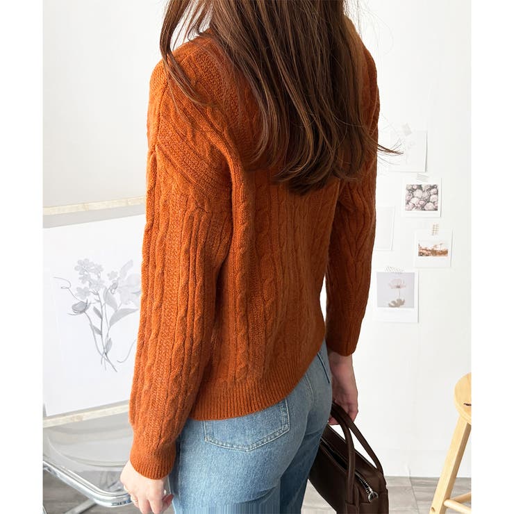 ケーブル風トグルボタンカーディガン レディース 長袖 | Amulet | 詳細画像15 